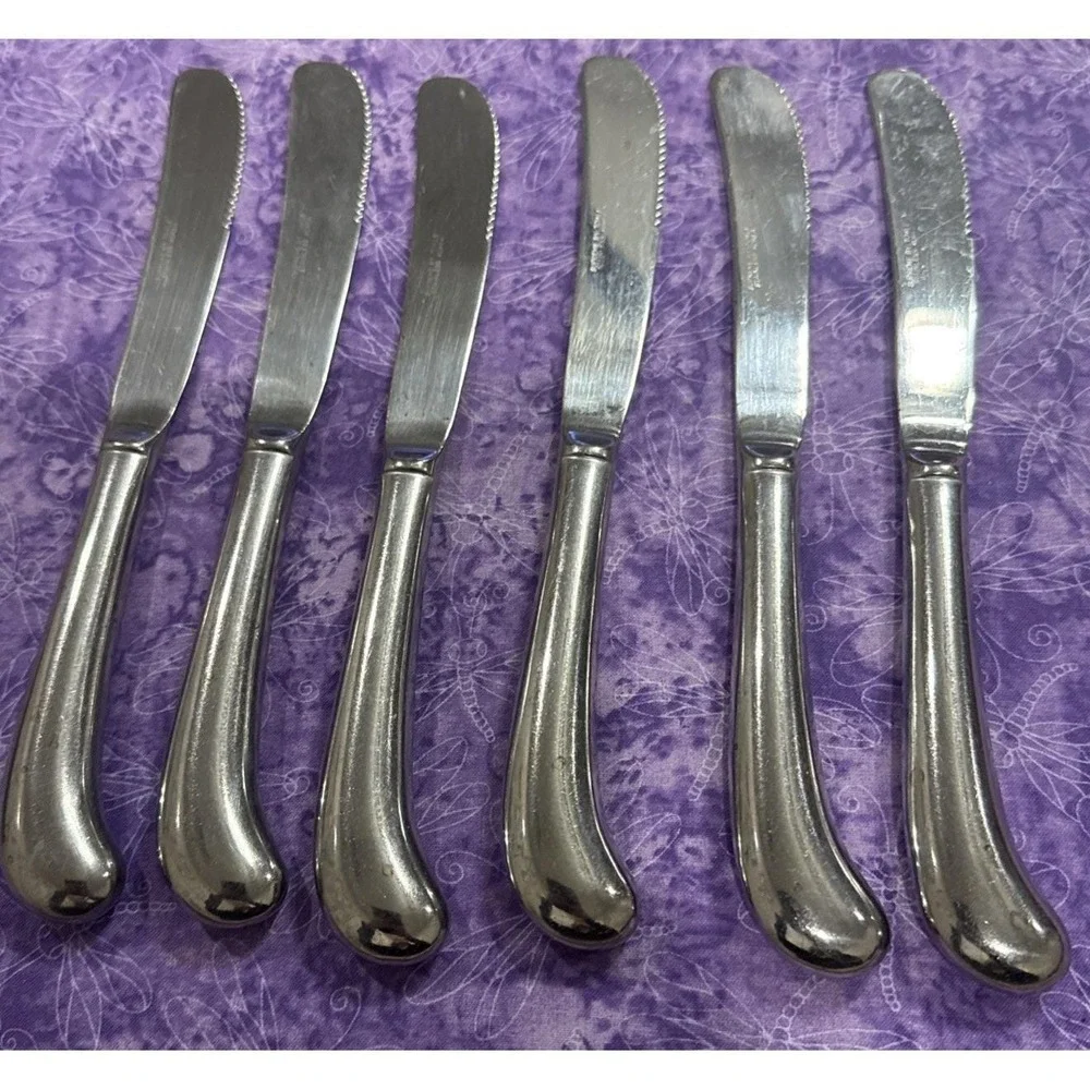 Towle Supreme Stockbridge‎ Hollow Knife Pistol Handle Stainless Korea Set Of 6
